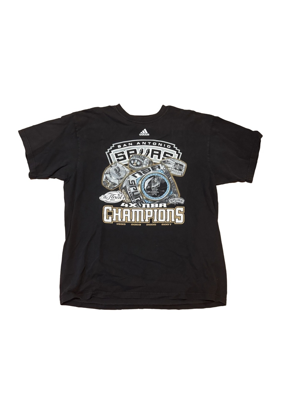 adidas Black San Antonio Spurs NBA Champions Graphic Tee